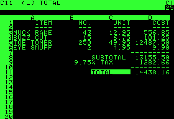 Software Arts VisiCalc (1979-1985)