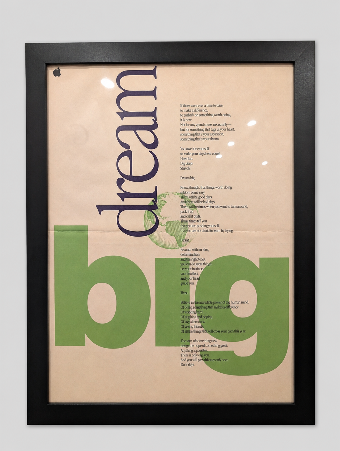 Apple Computer "Dream Big" Motivational Poster (c. 1993)