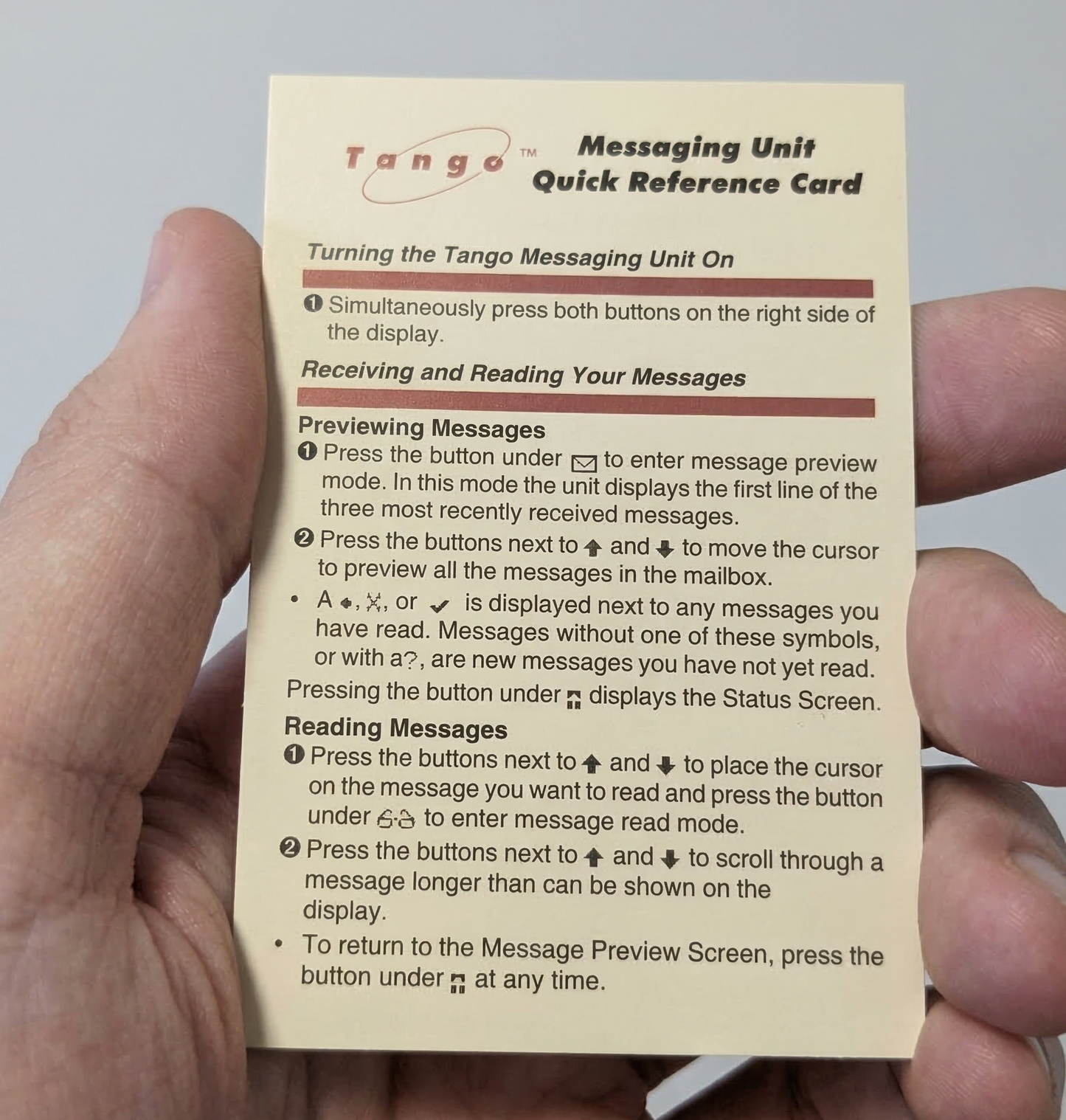 Motorola Tango (Skytel) Two-Way Pager (1995-1996)