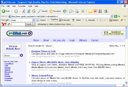 goClick.com - Internet Search Engine (2000-2008) [VIRTUAL]