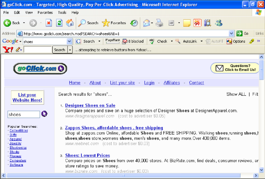 goClick.com - Internet Search Engine (2000-2008) [VIRTUAL]