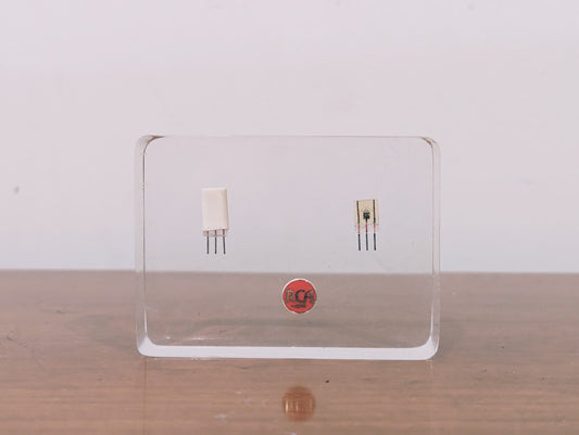 RCA's First Commercial Junction Transistors Lucite Block Paperweight (1953)