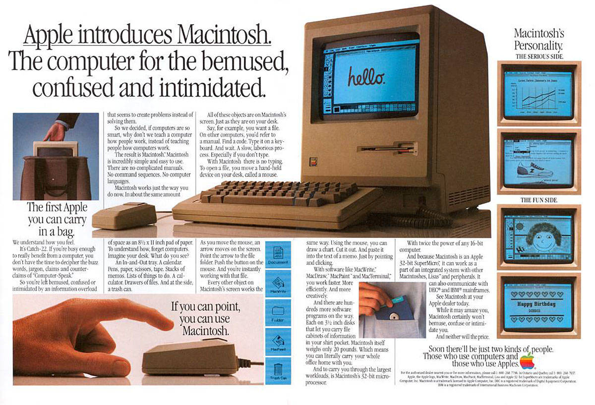 Apple Computer 1981 Apple Macintosh 128K - First Generation Macintosh (1984-1985 ...